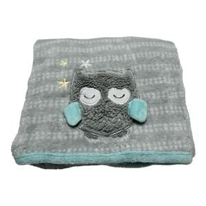 Parents Choice Walmart Gray Teal Owl Stripe Baby Kids Security Lovey Blanket